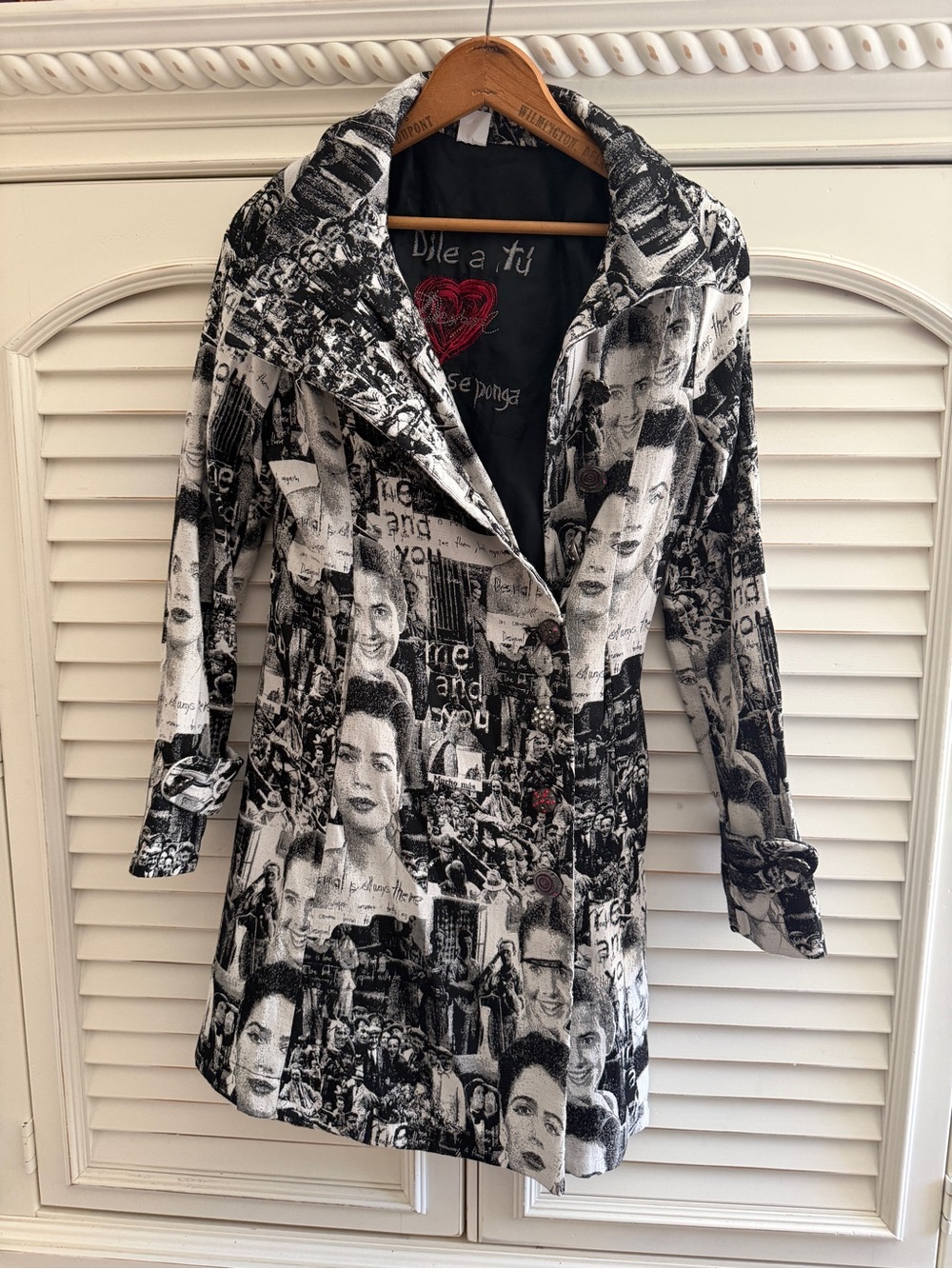 Desigual Black & White Photo-Print Trench Coat